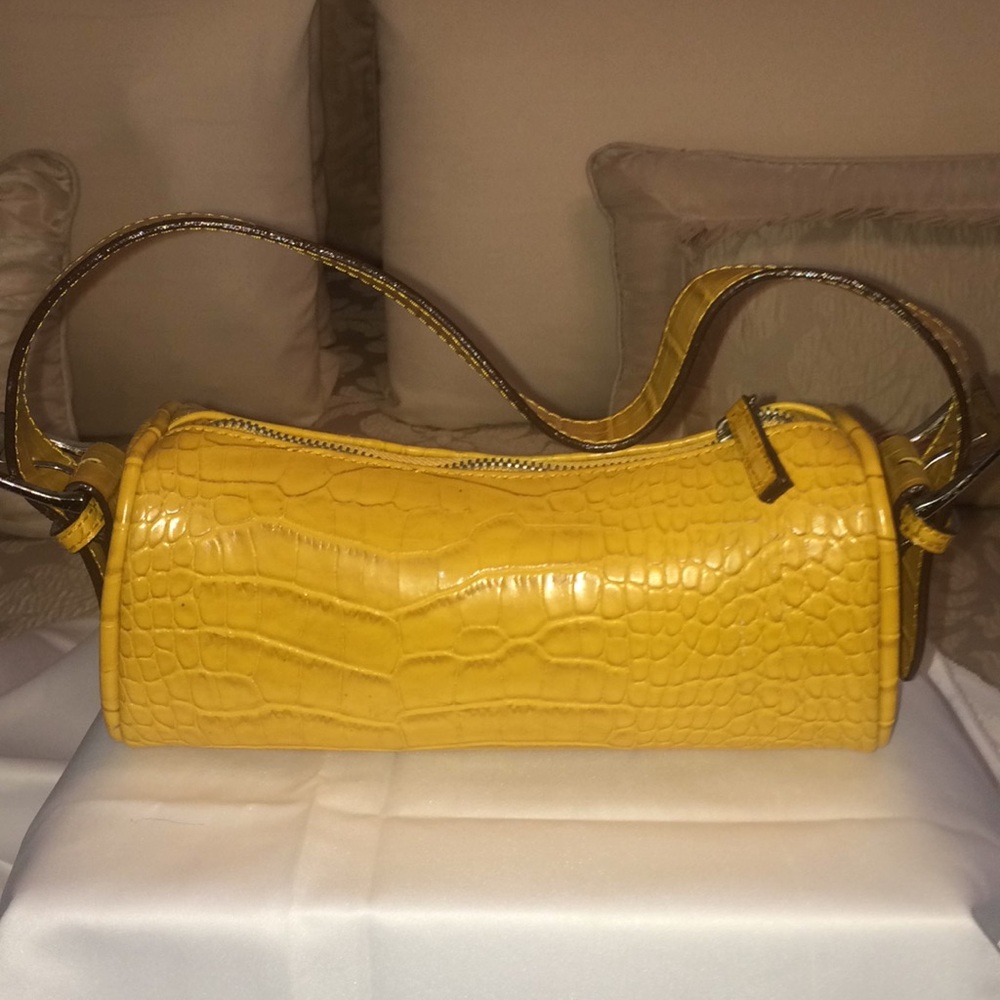 “Super Cute” Faux Alligator Skin” Gold Mini Bag.